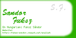 sandor fuksz business card