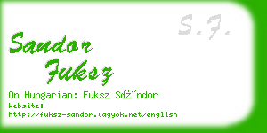 sandor fuksz business card